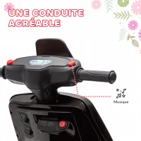 AIYAPLAY Scooter électrique enfants moto porteur pour enfants phare et musique, marche avant/arrière, roues d'entraînement(m-4)