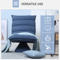 HOMCOM Lazy Swivel Floor Chair 360° with Adjustable Reclining Backrest Padded Design 62 x 70 x 95 cm Blue(m-8)