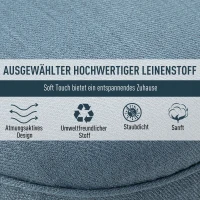 HOMCOM Sessel Wohnzimmer Relaxsessel Loungesessel Ruhesessel mit Rückenkissen, Holzbeine, Lesesessel mit Leinenoptik, Polstersessel für Schlafzimmer, Blau(m-5)