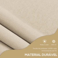 Outsunny Toldo Manual Retrátil com Manivela 350x120x210-300 cm com Altura Ajustável Impermeável para Jardim Varanda Areia(m-6)
