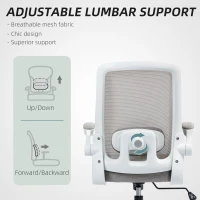 HOMCOM Mesh Back Adjustable Office Chair - Grey(m-5)