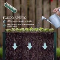 Outsunny Letto per Orto a Fondo Aperto con Bordi Arrotondati in Acciaio Zincato, 240x40x45 cm, Verde(m-6)