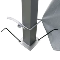 Outsunny 4m x 3(m)Garden Gazebo, Double Roof Outdoor Gazebo Canopy Shelter with Curtains, Solid Steel Frame for Lawn and Deck, Grey(m-7)