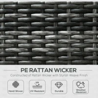 Outsunny 8 Pieces PE Rattan Corner Sofa Set, Outdoor Garden Furniture Set, Patio Wicker Sofa Seater w/ Cushion, Washable Cushion Cover & Tempered Glass Table, Grey(m-4)