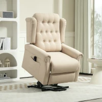HOMCOM 45° Lifting Riser and Recliner Armchair  - Beige(m-2)