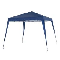 Outsunny Pavilion Gartenpavillon Pop-up Faltbar 3 x 3 m Stahl Polyester wasserdicht UV-beständig mit Tragetasche Blau(m-1)