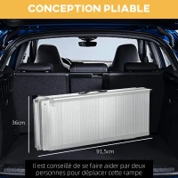 HOMCOM Rampe de fauteuil roulant rampe de chargement rampe d'accès antidérapante pliable avec bordures dim. 183L x 72l cm alu(m-7)