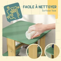 AIYAPLAY Bibliothèque enfant avec roulettes, rangement livre enfant 3 niveaux pour salle de jeux, chambre d'enfant, vert(m-5)