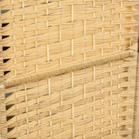 HOMCOM Paravento a 3 Ante Pieghevole per Interni Autoportante e Intrecciato, 135x180 cm, color Legno(m-8)