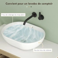 HOMCOM Meuble sous lavabo salle de bain suspendu meuble sous vasque avec tiroirs à fermeture douce et étagères, marron(m-7)