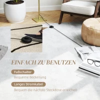 HOMCOM Stehleuchte im Spiraldesign, Fußschalter, 3 Helligkeitsstufen, 1,46 m, Gold(m-7)