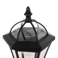 Outsunny Solar Gartenlaterne 2er Set, Wetterfeste Wegleuchte 129 cm hoch, mit LED, 6 Std. Beleuchtung, IP44, Solarlampe für Außen, Schwarz(m-9)