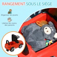 AIYAPLAY Porteur trotteur enfants voiture licence Bentley Bentayga 18-36 mois coffre - klaxon - 67 x 29 x 39 cm rouge(m-6)