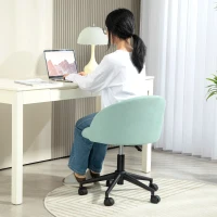 HOMCOM Bürostuhl Schreibtischstuhl in Samtoptik 360° drehbar höhenverstellbar 56 x 59,5 x 66-75,5 cm grün(m-4)