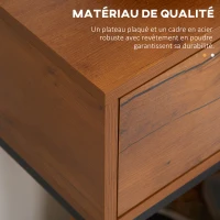 HOMCOM Console meuble, table console avec tiroir et pieds en acier, pour salon, entrée, couloir, 80 x 30 x 76 cm, marron(m-6)