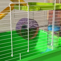PawHut Grande cage pour hamsters cage pour rongeur 5 niveaux avec tunnels abreuvoir roue maisonnette échelles(m-8)