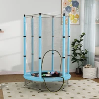 AIYAPLAY Kindertrampolin mit Sicherheitsnetz, für den Innen- und Außenbereich, 3-6 Jahre, Hellblau(m-9)