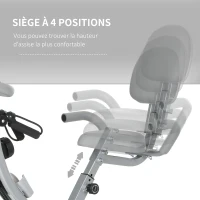 HOMCOM Vélo d'appartement pliant 8 niveaux de résistance magnétique dossier selle réglable poignées ergonomiques noir gris(m-5)
