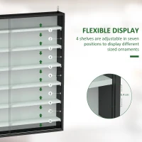 HOMCOM Six Shelf Display Cabinet, with Glass Doors - Black and White(m-4)