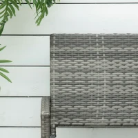 Outsunny 2 Seater Poly Rattan Garden Bench, All Weather Wicker Garden Loveseat, Outdoor Seating Bench with 240 Load Capacity, Backrest and Armrests for Patio, Terrace, Balcony, Grey(m-7)