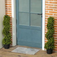 HOMCOM 2er-Set Plante Décorative, Plantes Artificielles en Pots, Plantes Artificielles pour la Maison, Intérieur, Extérieur, 90 cm, Vert(m-2)