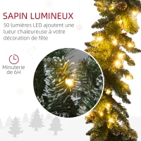 HOMCOM Guirlande de Noël artificielle lumineuse de 1,8 m avec pommes de pin, grappes de baies, 50 lumières LED et minuterie(m-5)