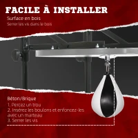 SPORTNOW Poire de vitesse boxe sac de frappe adulte avec pivotant rotule 360° pompe montage mural ou plafonnier noir et blanc(m-6)