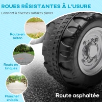 AIYAPLAY Quad électrique enfant 6 V, vitesse de 2,8 km/h, phares LED, klaxon, poignée et selle ergonomique, noir(m-6)