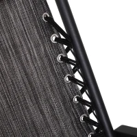 Outsunny Garten-Rockingsessel Klappbarer Rocking Chair dim. 90L x 64B x 110H cm Stahl Textilen Grau(m-4)