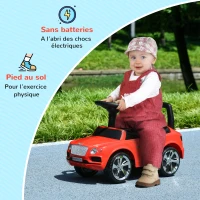 AIYAPLAY Porteur trotteur enfants voiture licence Bentley Bentayga 18-36 mois coffre - klaxon - 67 x 29 x 39 cm rouge(m-8)