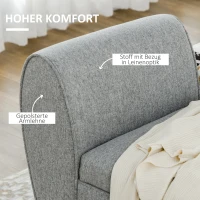 HOMCOM Sitzbank Bettbank Polsterbank inkl. Stauraum, Leinenoptik, Grau(m-5)