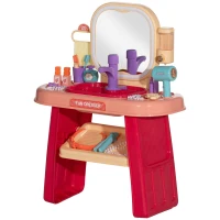 AIYAPLAY Coiffeuse pour enfants 23 PCS, table de maquillage avec miroir, lumière LED et musique, pour enfants de 3 à 6 ans, rose(m-1)