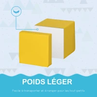 HOMCOM 12 Blocs Cubes de Construction en Mousse, modules de motricité, Jouets éducatifs, Mousse EPE Revêtement synthétique Multicolore(m-4)