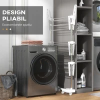 Homcom Suport de Uscat Rufe – Inox, 3 Etaje Reglabile Premium(m-6)