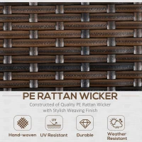 Outsunny Six-Piece Rattan Sofa Set, with Glass-Top Table - Mixed Brown(m-4)