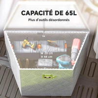 HOMCOM Boîte à outils pour remorque boîte de rangement en aluminium verrouillable en forme trapézoïdal 73,7 x 41 x 46 cm argent(m-5)