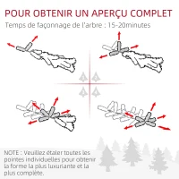 HOMCOM Sapin de Noël artificiel, arbre de Noël, base en acier, 390 branches épines, décoration de Noël, Ø 55 x 195H cm, vert(m-7)