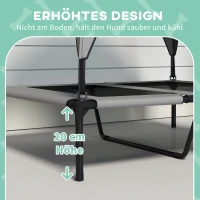 PawHut Hundebett mit Dach, atmungsaktiv, wasserabweisend, bis 30 kg, 91 x 76 x 89 cm, Hellgrau(m-7)