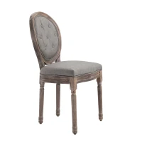 HOMCOM Ensemble de 2 Chaises de Salle à Manger, Set de Chaises, Chaise de Salon de Style Rétro, Chaise Rembourrée avec Revêtement en Lin Respirant, Chaise de Cuisine avec Dossier, Chaises de Repas, Bois de Caoutchouc, Gris, 50 x 54,5 x 97 cm(m-1)
