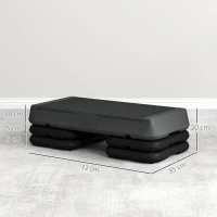 SPORTNOW Stepper aérobic fitness hauteur réglable 3 niveaux 10/15/20 cm surface antidérapante plastique, gris(m-3)