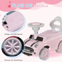 AIYAPLAY Porteur Enfants Voiture 18-36 Mois Volant klaxon et Butée Anti-bascule Charge 25 kg 53x25x35 cm Rose(m-7)