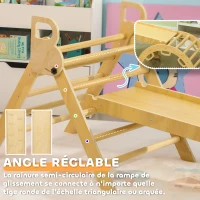AIYAPLAY 5 en 1 Triangle arche d'escalade enfants avec triangle d'escalade, rampe d'escalade réversible, bascule(m-6)