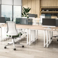 HOMCOM Computer Desk, Writing Table, 80 x 60 x 76cm Workstation for Home Office, Study with Metal Frame, Simple Assembly, White(m-8)