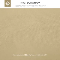 Outsunny Toit de Remplacement pour pavillon de Jardin Toile de Rechange pour pavillon tonnelle Tente 3 x 3 m Beige(m-4)