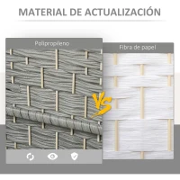 HOMCOM Separador de Ambientes de 6 Paneles Biombo Plegable 270x180 cm Pantalla de Privacidad de Polipropileno Gris Mixto(m-5)