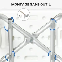 HOMCOM Tabouret de douche chaise de douche ergonomique hauteur réglable pieds antidérapants 56,5 x 53,5 x 87 cm blanc et bleu(m-6)