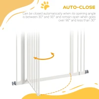 PawHut Metal Pet Safety Gate Dog Gate Folding Fence 74-87cm, White(m-5)