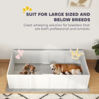 PawHut Whelping Box for Dogs Puppies, Whelping Box with Adjustable Height Door, for Large Dogs, 196 x 96 x 48 cm(m-7)