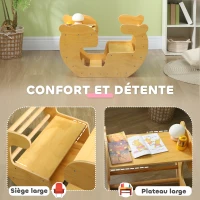 AIYAPLAY Arche d'escalade pour enfants, table à jouets pour enfants 18-48 mois, design 2 en 1, charge max. 50 kg, bois naturel(m-5)