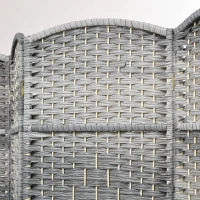 HOMCOM Separador de Ambientes de 4 Paneles Biombo Plegable 180x180 cm Pantalla de Privacidad de Polipropileno Gris Mixto(m-8)